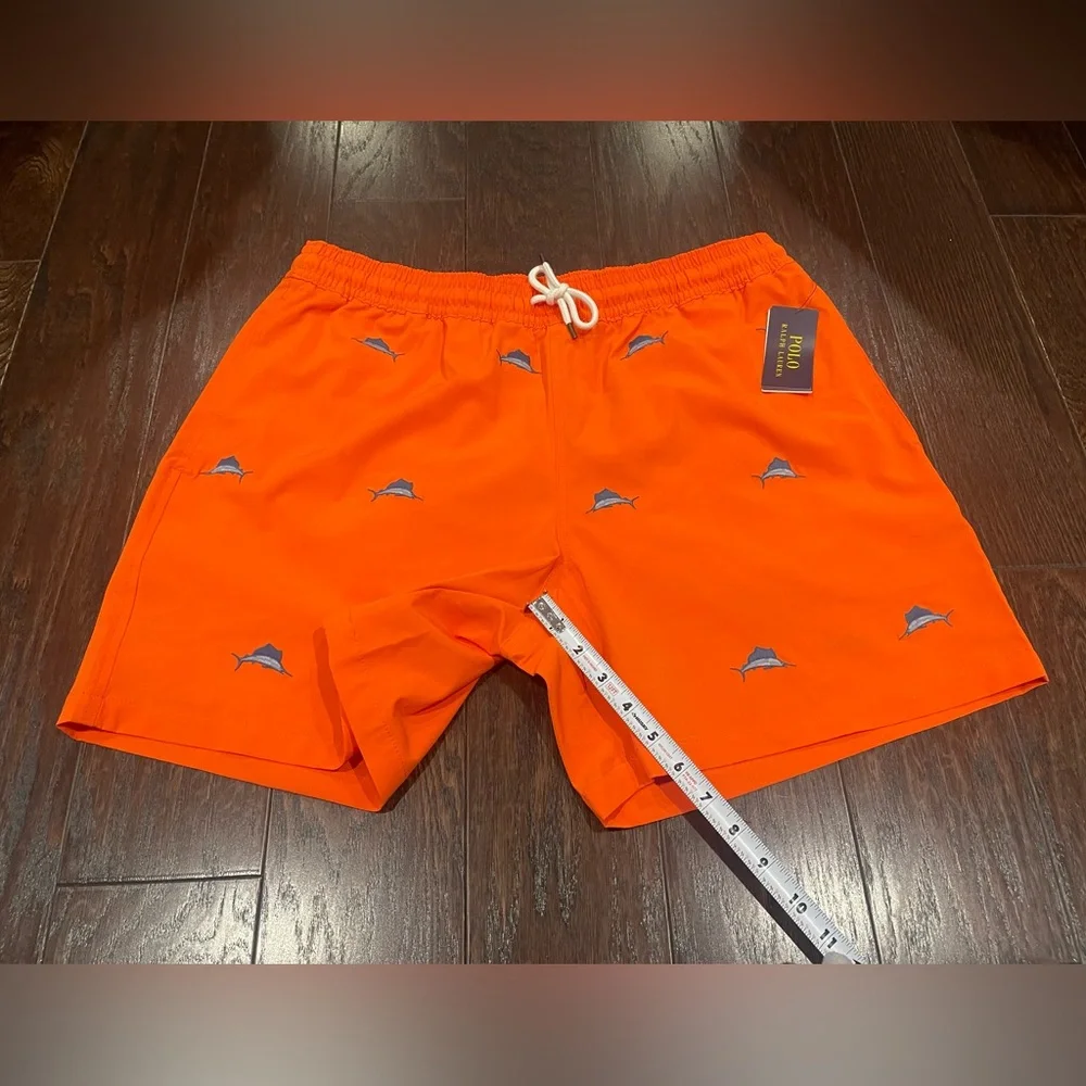 Polo Ralph Lauren Traveler Classic Swim Trunk Orange Sailfish Size X-Large NEW